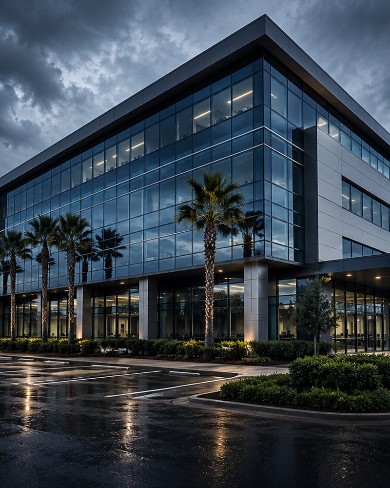 Multi-story commercial office building assessed during a property condition assessment